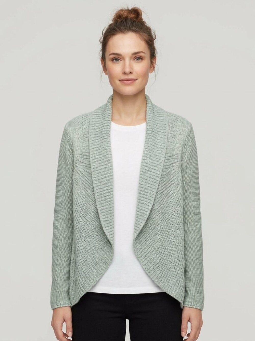J Jill Pure Jill Cable Knit Cardigan Sweater Womens Small Pear Shawl Collar